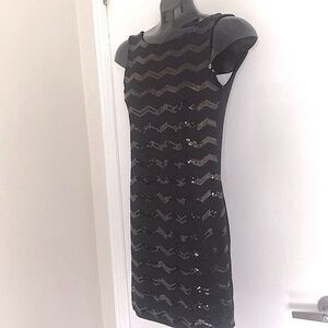 DEREK HEART COUTURE little fitted black sequenced sleeveless dress